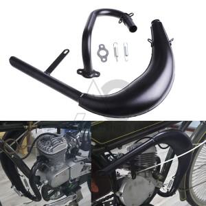 블랙 파이프 배기 머플러 자전거 가스 엔진 곡선 모터 부품 2 스트로크 50 80cc