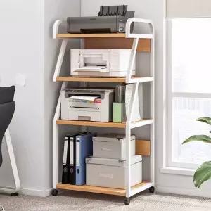 프린터받침대 다이 테이블 정리대 오크 + 복사기 수납장 2단 팩스 화이트