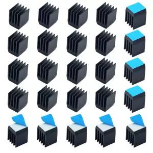 20개 알루미늄 히트싱크 0.35x0.35x0.47인치 / 9x9x12mm 라즈베리 파이 전자 칩 RAM IC 라디에이터