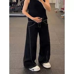 청 바지 남성 빈티지 가을 배기팬츠 배기 워싱 테이퍼드 와이드 admr3