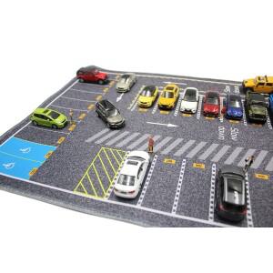1:64 스케일 축구장 주차 장면 모델 자동차 인형 디스플레이용 장난감 매트 마우스 패드