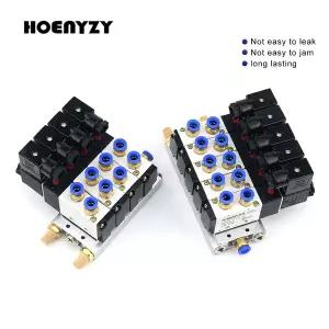 콤푸레샤 부품  12/24V DC 110/220V AC 다중 옵션 4V210-08 머플러 피팅 베이스 매니폴드가 있는 공압 솔레