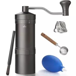 7스타 스테인리스 스틸 원뿔형 버가 장착된 수동 커피 그라인더 외부에서 분쇄 정도를 조절할 수 있는 휴대