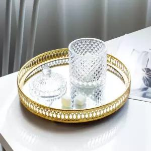 골드 미러 트레이 화장품 정리함 소품 수납 정리대