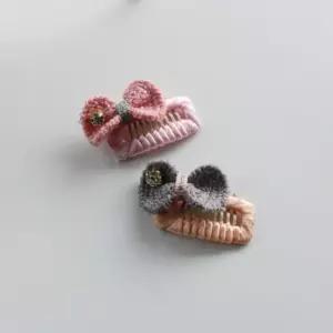 코코아허니 니트 리본 스톤 빗핀 1판 20개입강아지삔 머리 강아지 머리삔 악세서리 헤어 애견 애완견