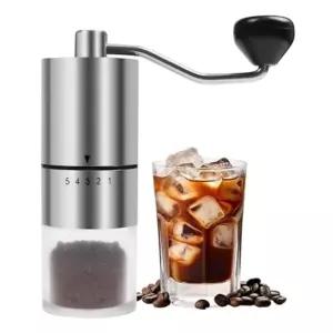 Rsoilch 수동 커피 그라인더 (세라믹 버 포함 에스프레소 프렌치 프레스용 5단계 분쇄도 조절 가능 내장 버