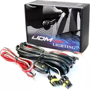 iJDMTOY 9005 9006 H10 릴레이 하네스 와이어 키트 LED 주행등 안개등 개조 오프로드 조명 등 호환