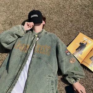 데님 빈티지 코트 카고 자수 봄가을 청자켓 자켓 숏 남자청자켓 라이더 루즈핏 ible3