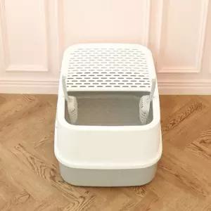 노마진 탑도어 화장실 모던그레이후드형고양이 캣화장실 후드형 토일렛 토일 하우스