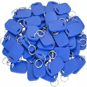 도어 액세스용 13.56MHZ RFID 키 팹 IC 프로그래머블 카드 키체인 팩 50개 포함