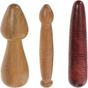 힐리브드 3개 트리거 포인트 마사지 도구 펜 발 손 나무 스틱 전신용 딥 티슈 수동