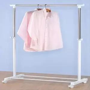 [JED] 화이트 벽걸이 고정 봉 이동식 옷걸이 파이프 1단 행거
