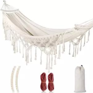 야외 정원 파티오 웨딩 데코를 위한 두꺼운 로프와 캐리어 백이 있는 태슬 맥스 500파운드 캔버스 패브릭