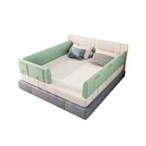 플란넬 지지대 칸막이 사이드 침대안전가드 사이드레일 난간 핑크 스탠드2개 낙상방지 길이100cm높이25cm 낙상 보호대 안전바