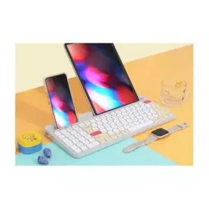 컴퓨터자판기 OS호환 무선 키보드 블루투스 태블릿 페어링 화이트