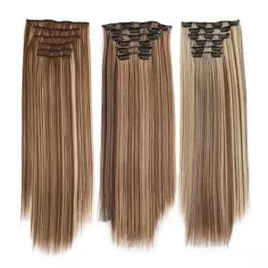 헤어컬러피스 단계별 헤어피스 부분가발 브릿지가발 똑딱 6개1세트