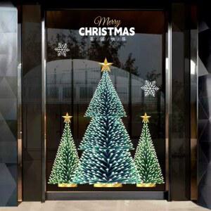 창문트리 시트지 꾸미기 붙이기 리본 대형 심플한 적크리스마스트리 90cm 세트 스티커
