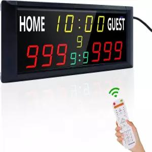 야외 게임을 위한 원격 밝은 LED 스코어보드가 있는 YZ 16인치 대형 전자 스코어보드 타이머 시계가 디지털