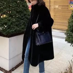 쿨샵 여성 롱코트 밍크 루즈핏 2색