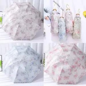 접이식양산 예쁜 장미 무늬 햇빛 자외선 차단 UV 코팅 양산