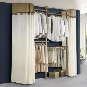 [하프클럽/셀러허브]파이프 폴행거 고정식 행거 커튼 4단 옷걸이