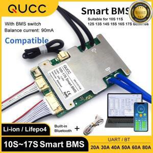 Qucc 20A 10S 스마트 BMS Lifepo4 리튬 배터리 Ebike 밸런스 보드 36V 48V 52V