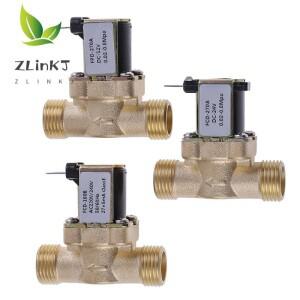 태양열 온수기용 황동 전기 솔레노이드 밸브 DC 12V 24V AC 220V G1/2 인치 1PC