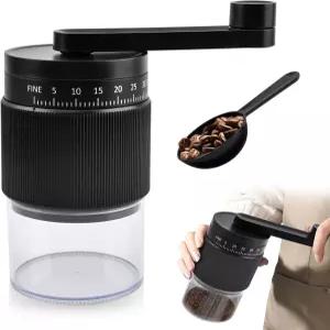 에스프레소용 세라믹 버가 장착된 수동 커피 그라인더 30g 용량의 핸드 원두 분쇄기 (핸드 크랭크 방식) -
