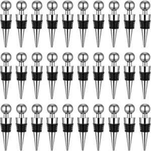 WLLHYF 와인 병마개용 스토퍼 30개 실리콘 진공 병마개 포함 재사용 가능한 바 스탠다드 병마개에 적합한