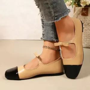 가을 힐펌프스 슈즈 배색 펌프스 메리제인 플랫 빅사이즈 단화 라운드 스트랩힐 여자신발 원템3