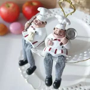 [하프클럽/셀러허브]앉은 주방장 장식인형 선반소품 선반 장식 2P