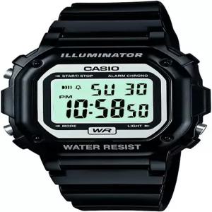 카시오 F108WH 시리즈 남성용 디지털 시계 조명 방수 LED 일일 알람 1/100 SEC 스톱워치 3 핸드HR Min