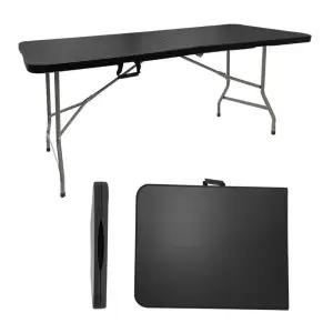 접이식 테이블 1800 블랙 브로몰딩 야외 테라스 캠핑 이동식 행사용 매대 무광블랙
