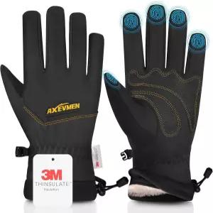 AXEVMEN 겨울 장갑 방수 스키 스노우 웜 여성용 방풍 추운 날씨 운전용 보온병