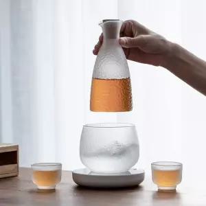 아우얼스룸 유리 도쿠리 사케병 세트 워머 사케잔 글라스 금테