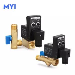 콤푸레샤 부품 1pcs 1/2 AC220V 전자 배수 밸브 시간 초과 공기 압축기탱크 자동 양방향 내구성