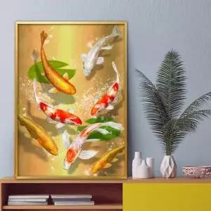 [하프클럽/셀러허브]잉어 개업선물 그림 액자 A2 CARP6 풍수그림