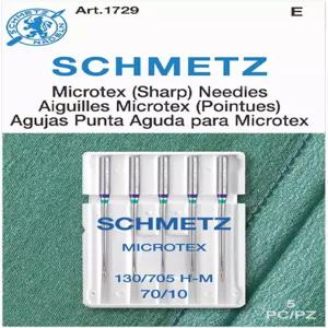 슈메츠 마이크로텍스 샤프 재봉틀 바늘 퀼팅 및 탑스티칭 용품 사이즈 70/10 5니들 카드 1팩