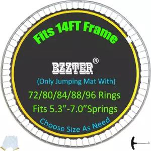 트램펄린 교체 매트 직경 11.97-12.56피트 14피트 프레임 장착 72개의 80 84 88 96링 선택 가능