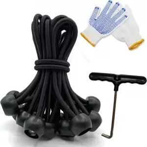 16PCS 미니 트램펄린 번지 코드 교체 7인치 피트니스 볼 스패닝 도구 포함