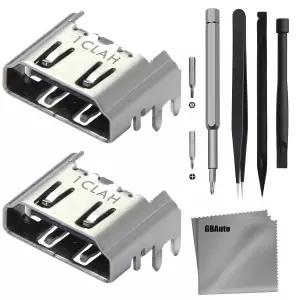 소니 플레이스테이션 4 PS4 디스플레이 소켓 인터페이스 잭 커넥터 수리 키트와 호환되는 GBAuto 2팩 HDMI