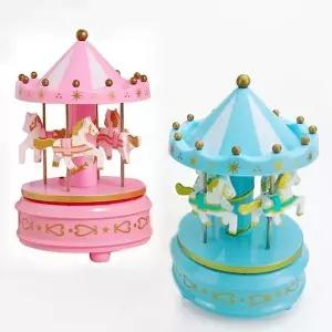 [하프클럽/셀러허브]건전지 뮤직박스 레트로 미니회전목마 오르골