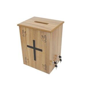 단일상품 수거함 헌금함 기부함 레트로 박스 성당 패턴 나무상자 작은사이즈 원목 모금
