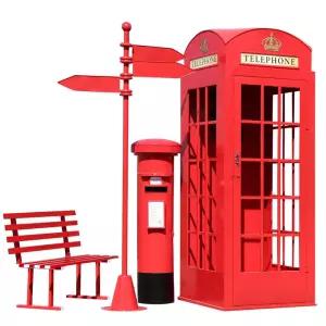 공중전화부스 촬영 인테리어소품 A타입2m5종세트레드 카페 로고 레트로 포토존 공중전화박스