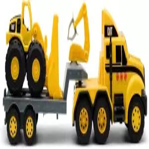 CAT 건설 장난감 헤비 무버 세미 트럭 및 트레일러 미니 크루 휠 로더 조명 사운드 3세 이상