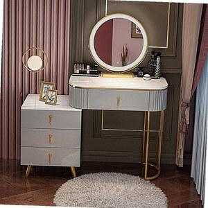 핑크 화장대 서랍형 럭셔리 단단한 서랍 수납 테이블 드레싱 보관소 가정용 라이트