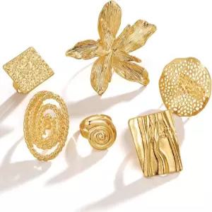 키스 와이프 골든 실버 블랙 쿤클 여성용 반지 세트 고급스럽고 트렌디한 귀여운 스태커블 핑거 링 팩