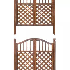 목재 대문 전원 문 개방형 현관문 주택 울타리 우드 단독 이중