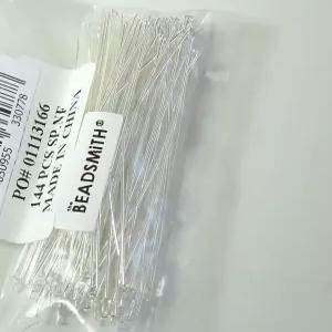 144 헤드 핀 .029dia X 3인치 은도금 황동 표준 21 게이지 와이어 비드스미스 헤드핀