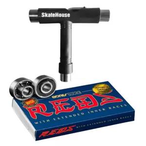 본즈 레이스 레드 스케이트보드 베어링8MM 스케이트하우스 스케이트 도구 번들 포함